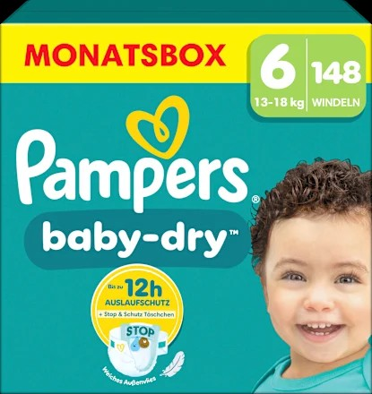 Windeln Gr. 6 Extra Large (13-18 kg) Monatsbox, 148 St