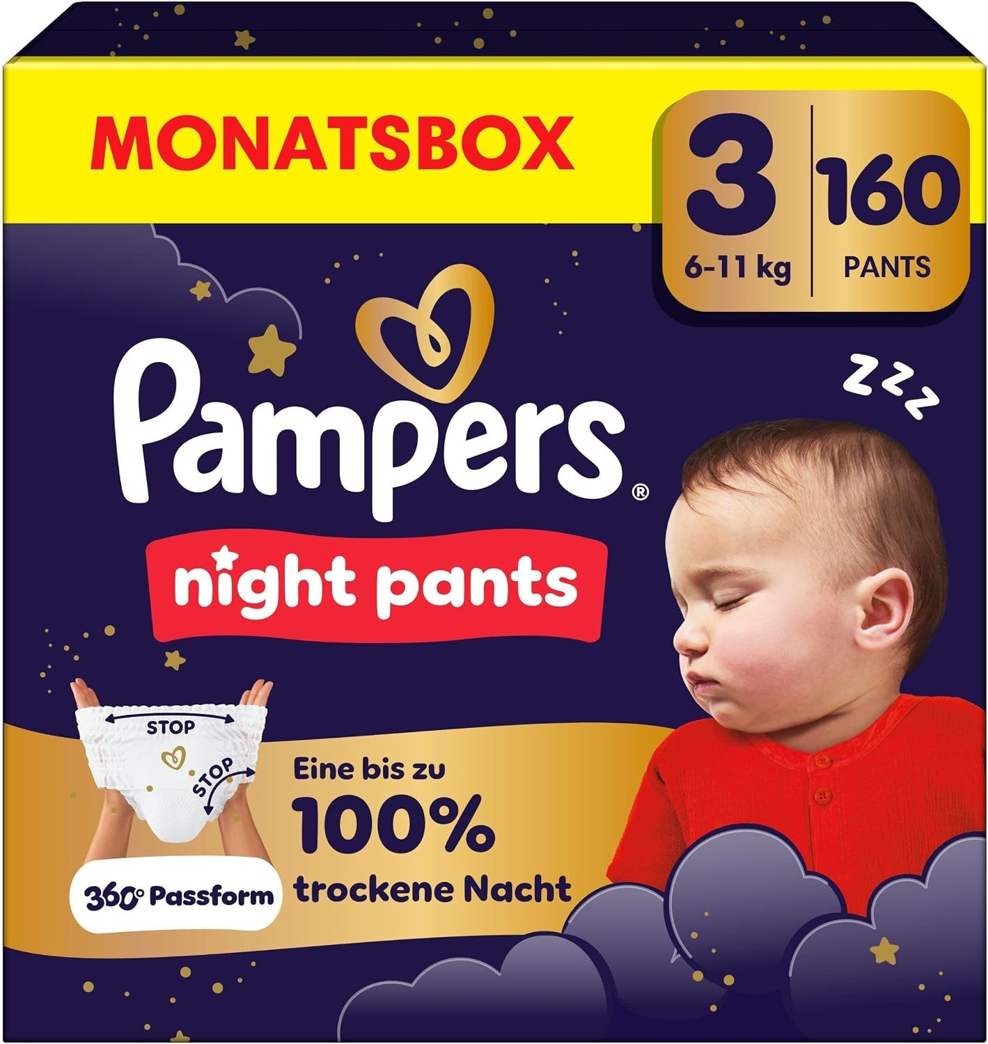 Baby Pants Night Gr. 3 (9-15 kg) Monatsbox, 160 St