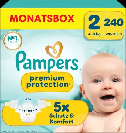 Windeln New Baby Gr. 2 Mini (4-8 kg) Monatsbox, 240 St