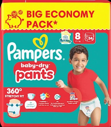 Baby Pants Baby Dry Gr. 8 Extra Large (17+ kg) Big Pack, 34 St