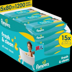 Fresh Clean Feuchttücher Vorteilspack (15 x 80 Stück, 1.200 Stück)