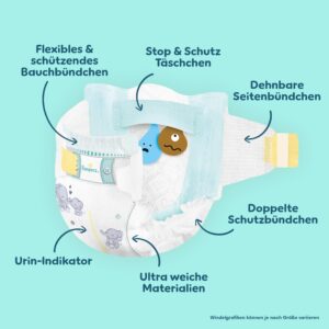 Pampers Premium Protection Größe 1, 248 Windeln, 2kg-5kg - Image 4